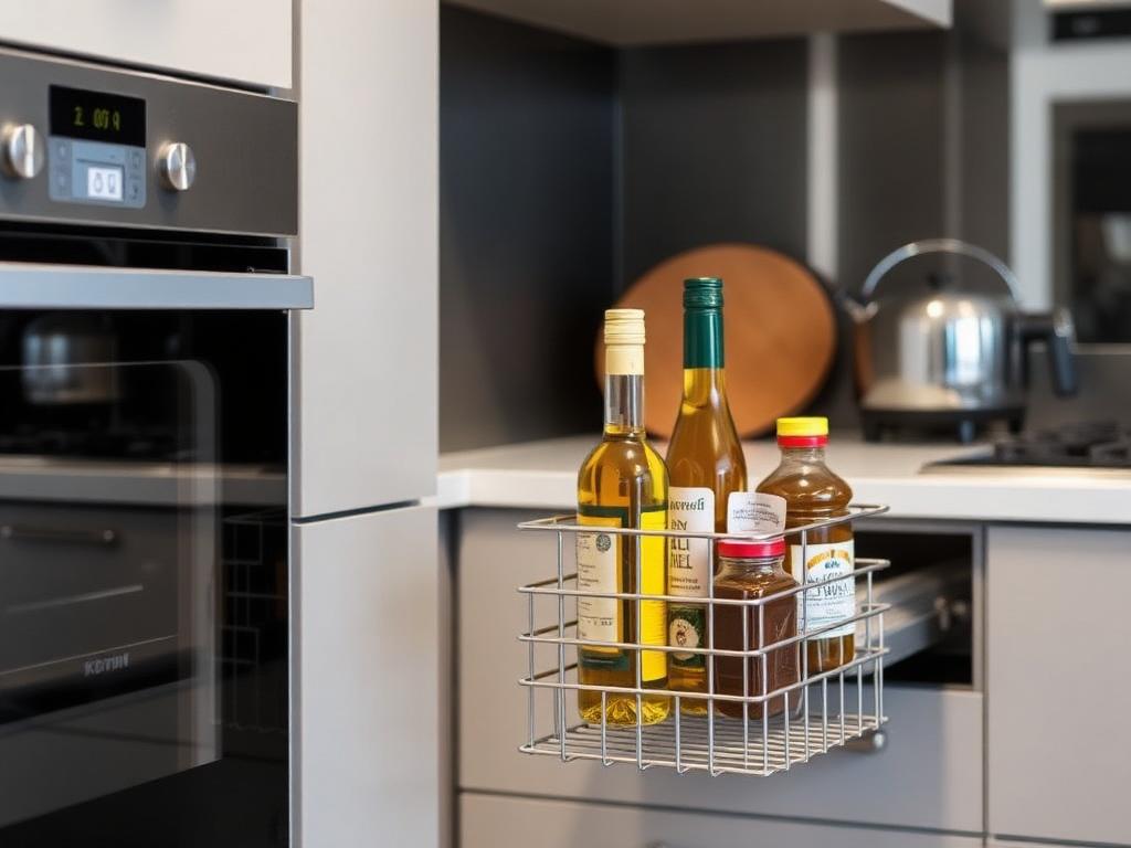 Bottle Pull Out — Slim Unit Beside the Hob | Best modular kitchen accessories shop in Vijayawada