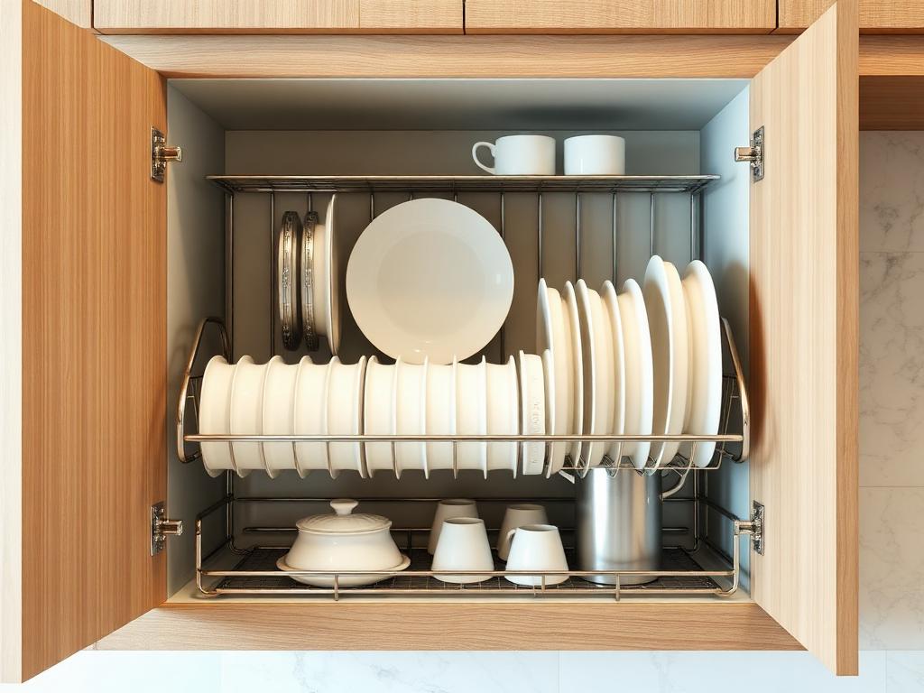Dish Rack — Wall Cabinet Plate & Cup Rack | Best modular kitchen accessories shop in Vijayawada