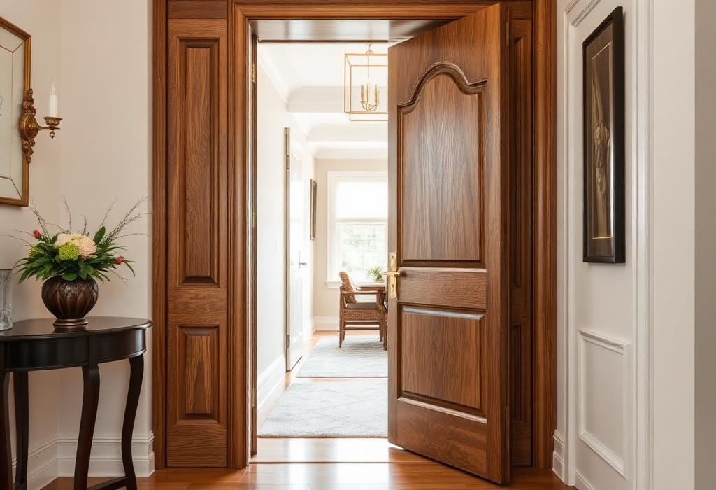 Premium Veneer — Main Entrance & Room Doors | Best veneer shops in Vijayawada